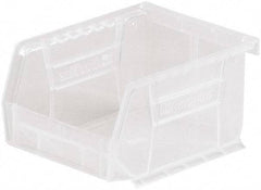Akro-Mils - 10 Lb. Load Capacity, 5-3/8" Deep, Clear Polymer Hopper Stacking Bin - 3" High x 4-1/8" Wide x 5-3/8" Long - USA Tool & Supply