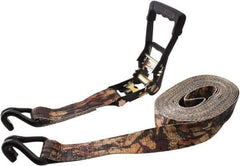 Erickson Manufacturing - 27' Long x 2" Wide, 10,000 Lb Basket Capacity, Polyester & Steel Web Sling - Camouflage Green - USA Tool & Supply