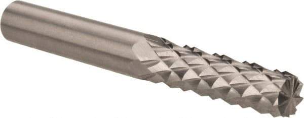 Accupro - 1/4" Diam, 3/4" LOC, Burr End, Solid Carbide Diamond Pattern Router Bit - Right Hand Cut, 2" OAL, 1/4" Shank Diam, Use on Fiberglass - USA Tool & Supply