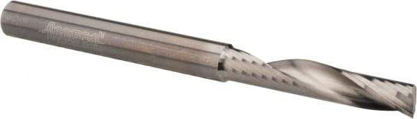 Accupro - 1/4" Cutting Diam x 1-1/4" Length of Cut, 1 Flute, Upcut Spiral Router Bit - Uncoated, Right Hand Cut, Solid Carbide, 3" OAL x 1/4" Shank Diam, Single Edge, 22° Helix Angle - USA Tool & Supply