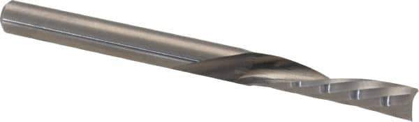 Accupro - 1/8" Cutting Diam x 1/2" Length of Cut, 1 Flute, Downcut Spiral Router Bit - Uncoated, Right Hand Cut, Solid Carbide, 1-1/2" OAL x 1/8" Shank Diam, Single Edge, 21° Helix Angle - USA Tool & Supply