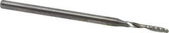 Accupro - 2mm Cutting Diam x 12mm Length of Cut, 1 Flute, Upcut Spiral Router Bit - Uncoated, Right Hand Cut, Solid Carbide, 57mm OAL x 3mm Shank Diam, Single Edge, 21° Helix Angle - USA Tool & Supply