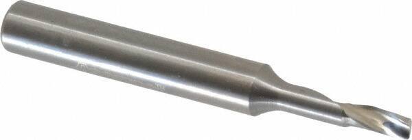 Accupro - 1/8" Cutting Diam x 1/4" Length of Cut, 1 Flute, Upcut Spiral Router Bit - Uncoated, Right Hand Cut, Solid Carbide, 2" OAL x 1/4" Shank Diam, Single Edge, 21° Helix Angle - USA Tool & Supply