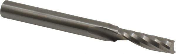 Accupro - 7/32" Cutting Diam x 3/4" Length of Cut, 1 Flute, Upcut Spiral Router Bit - Uncoated, Right Hand Cut, Solid Carbide, 2-1/2" OAL x 1/4" Shank Diam, Single Edge, 21° Helix Angle - USA Tool & Supply