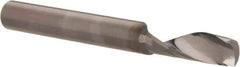 Accupro - 1/4" Cutting Diam x 3/4" Length of Cut, 1 Flute, Upcut Spiral Router Bit - Uncoated, Right Hand Cut, Solid Carbide, 2-1/2" OAL x 1/4" Shank Diam, Single Edge, 21° Helix Angle - USA Tool & Supply