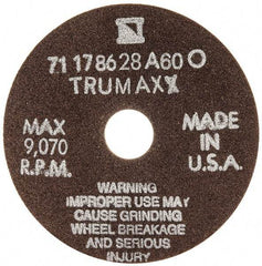 Tru-Maxx - 4" 60 Grit Aluminum Oxide Cutoff Wheel - 1/16" Thick, 3/4" Arbor, 9,070 Max RPM, Use with Stationary Tools - USA Tool & Supply