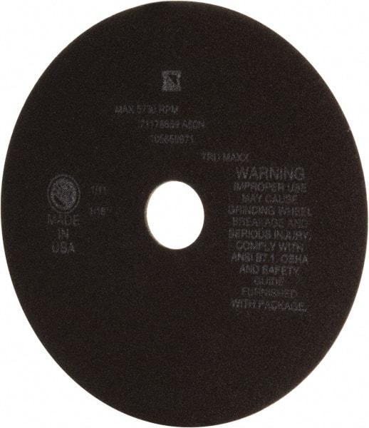 Tru-Maxx - 8" 46 Grit Aluminum Oxide Cutoff Wheel - 1/16" Thick, 1-1/4" Arbor, 4,536 Max RPM, Use with Stationary Tools - USA Tool & Supply