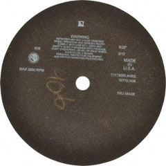 Tru-Maxx - 12" 46 Grit Aluminum Oxide Cutoff Wheel - 3/32" Thick, 1" Arbor, 3,024 Max RPM, Use with Stationary Tools - USA Tool & Supply