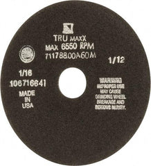 Tru-Maxx - 7" 60 Grit Aluminum Oxide Cutoff Wheel - 1/16" Thick, 1-1/4" Arbor, 5,184 Max RPM, Use with Stationary Tools - USA Tool & Supply
