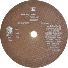Tru-Maxx - 7" 60 Grit Aluminum Oxide Cutoff Wheel - 0.035" Thick, 5/8" Arbor, 8,731 Max RPM, Use with Stationary Tools - USA Tool & Supply