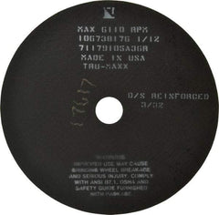 Tru-Maxx - 10" 36 Grit Aluminum Oxide Cutoff Wheel - 3/32" Thick, 1-1/4" Arbor, 6,112 Max RPM, Use with Stationary Tools - USA Tool & Supply