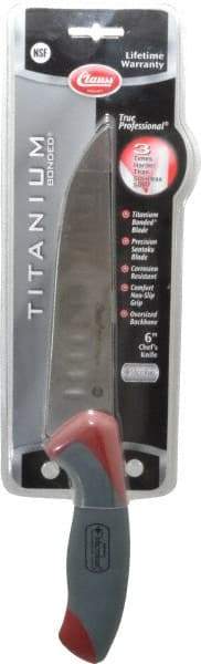 Clauss - 6" Long Blade, Stainless Steel, Fine Edge, Chef's Knife - 11-3/4" OAL, Comfort Grip Handle - USA Tool & Supply