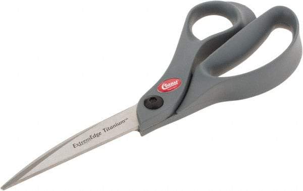 Clauss - 3-1/4" LOC, 8" OAL Titanium Standard Shears - Right Hand, Glass Filled Nylon Offset Handle, For General Purpose Use - USA Tool & Supply