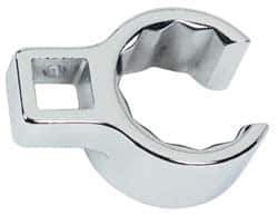 Proto - 1-15/16" 12 Point 1/2" Drive Full Polish Chrome Flare Nut Crowfoot Wrench - 2-5/8" Head Diam x 1-1/16" Head Thickness, 3-1/4" OAL - USA Tool & Supply