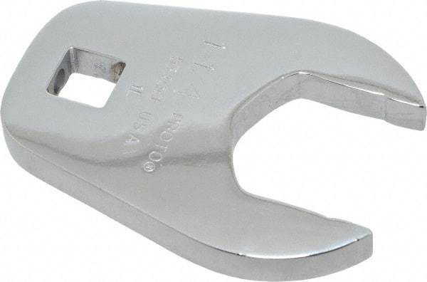 Proto - 1-1/4" 1/2" Drive Full Polish Chrome Open End Crowfoot Wrench - 2-15/32" Head Diam x 3/8" Head Thickness, 2-23/64" OAL - USA Tool & Supply