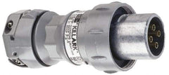 Hubbell Killark - 3 Pole, 2 Pin Cofiguration, NEMA 4X, 30 Amp Plug - 250 VDC, 600 VAC, Self Grounding - USA Tool & Supply