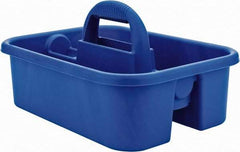 Quantum Storage - Tool Box Polypropylene Tool Caddy - 18-1/4" Wide x 13-3/8" Deep x 9-1/8" High, Blue, For Home, Shop, Garden - USA Tool & Supply