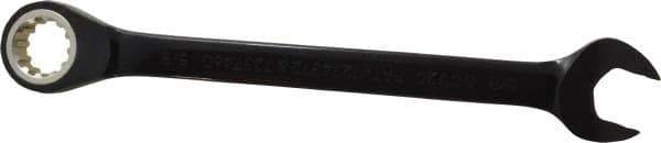 Proto - 5/8" 12 Point Combination Wrench - 15° Head Angle, 8-3/16" OAL, Steel, Black Chrome Finish - USA Tool & Supply