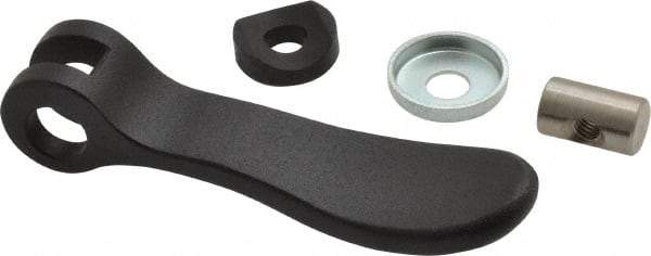 KIPP - #10-32, 0.71" Hub Diam, Black Powder Coat Cast Aluminum Adjustable Clamping Handle - USA Tool & Supply