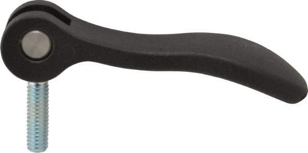 KIPP - 5/16-18, 1.06" Hub Diam, Black Powder Coat Cast Aluminum Adjustable Clamping Handle - 0.99" Stud Length - USA Tool & Supply