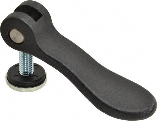 KIPP - 3/8-16, 1.06" Hub Diam, Black Powder Coat Cast Aluminum Adjustable Clamping Handle - 0.99" Stud Length - USA Tool & Supply