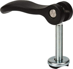 KIPP - 3/8-16, 1.06" Hub Diam, Black Powder Coat Cast Aluminum Adjustable Clamping Handle - 1.96" Stud Length - USA Tool & Supply