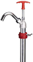 PRO-LUBE - Oil Lubrication 0.04 Strokes/oz Flow Steel & Cast Iron Lever Hand Pump - For 55 Gal Container, Use with High Viscosity Petroleum Based Media & Lacquer Thinner, Do Not Use with Corrosive Media, Gasoline & Water-Based Media - USA Tool & Supply