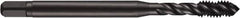 DORMER - 1-14 UNF 3 Flute 3B Modified Bottoming Spiral Flute Tap - Powdered Metal, Oxide Finish, 5-1/8" OAL, Right Hand Flute, Right Hand Thread, H4, Series E038 - USA Tool & Supply
