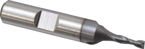 Niagara Cutter - 1/8", 3/8" LOC, 3/8" Shank Diam, 2-5/16" OAL, 2 Flute, Cobalt Square End Mill - Single End, TiCN Finish, Spiral Flute, 30° Helix, Centercutting, Right Hand Cut, Right Hand Flute, Series SP205 - USA Tool & Supply