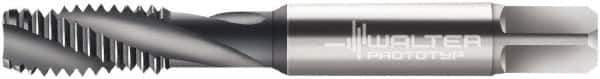 Walter-Prototyp - 5/16-24 UNF 3 Flute 3B Modified Bottoming Spiral Flute Tap - Cobalt, TiCN Finish, 2-23/32" OAL, Right Hand Flute, Right Hand Thread, Series A2340806 - USA Tool & Supply