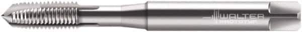 Walter-Prototyp - 3/8-16 BSW, 3 Flute, Bright Finish, Cobalt Spiral Point Tap - Plug Chamfer, Right Hand Thread, 100mm OAL, 20mm Thread Length, 10mm Shank Diam, Series P28210 - Exact Industrial Supply