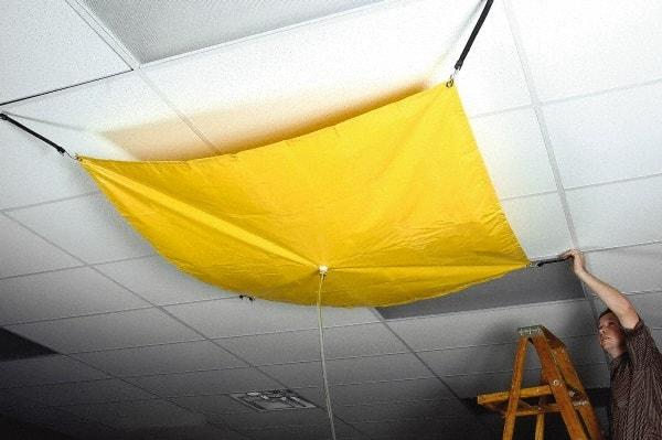UltraTech - 80" Diam, Square Roof Leak Diverter - 20' Long x 20' Wide x 10 mil Thick, Yellow - USA Tool & Supply