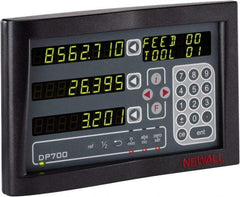 Newall - 3 Axes, Microsyn 2G & Spherosyn 2G Compatible DRO Counter - LED Display, Programmable Memory - USA Tool & Supply