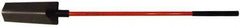 NUPLA - 14" High x 4-3/4" Wide Tapered Steel Spade - 48" Long Fiberglass Straight Handle, Turned - USA Tool & Supply