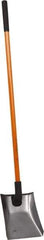 NUPLA - 11-1/2" High x 9-7/8" Wide Square Steel Shovel - 48" Long Fiberglass Straight Handle - USA Tool & Supply