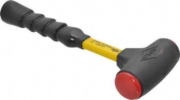 NUPLA - 16 oz Head 1-1/2" Face Diam Tough Polymer Non-Marring Dead Blow Hammer - 12-1/2" OAL, Fiberglass Handle - USA Tool & Supply