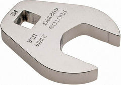 Proto - 21mm 3/8" Drive Chrome Crowfoot Wrench - 1-23/32" Head Diam x 1/4" Head Thickness, 2-3/32" OAL - USA Tool & Supply