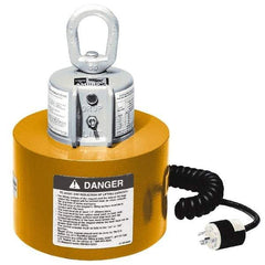 Walker - 7,250 Lb Load Capacity, Electric Powered Lift Magnet - 14-1/2" High, 16" Head/Holder Diam, For Use with Flats - USA Tool & Supply