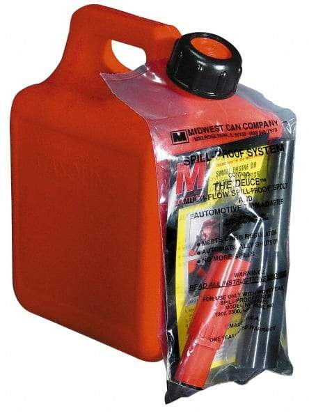Made in USA - 1 Gal High Density Polyethylene Spill-Proof CARB Gas Can - 9-1/2" High x 7-1/2" Diam, Red - USA Tool & Supply
