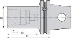 Kennametal - KM63XMZ Outside Modular Connection, KM50 Inside Modular Connection, KM63 to KM50 Reducing Adapter - 58.42mm Projection, 50.04mm Nose Diam, 98.43mm OAL - Exact Industrial Supply