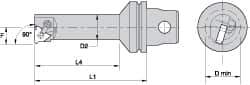 Kennametal - Insert Style LT 16NL, 90mm Head Length, Left Hand Cut, Internal Modular Threading Cutting Unit Head - System Size KM32, 17mm Center to Cutting Edge, Series LT Threading - USA Tool & Supply