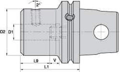 Kennametal - KM63XMZ Modular Connection, 0.7087" Inside Hole Diam, 3.1496" Projection, Whistle Notch Adapter - Through Coolant - Exact Industrial Supply