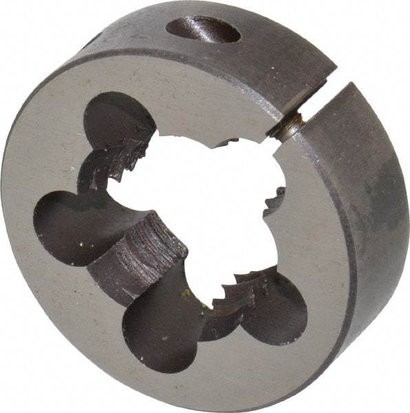 Cle-Line - M20x2.50 Metric Coarse Thread, 1-1/2" Outside Diam High Speed Steel Round Die - 1/2" Thick, Right Hand Thread, Adjustable - Exact Industrial Supply