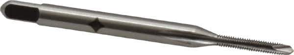 Cleveland - M1.8x0.35 Metric Coarse, 2 Flute, Bright Finish, High Speed Steel Spiral Point Tap - Plug Chamfer, Right Hand Thread, 44.45mm OAL, 0.38" Thread Length, Series 1011 - Exact Industrial Supply
