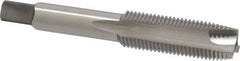 Cleveland - M14x1.50 Metric Fine, 3 Flute, Bright Finish, High Speed Steel Spiral Point Tap - Plug Chamfer, Right Hand Thread, 3-19/32" OAL, 1.66" Thread Length, Series 1011 - Exact Industrial Supply
