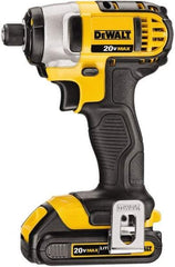 DeWALT - 20 Volt, 1/4" Drive, 117 Ft/Lb Torque, Cordless Impact Driver - Pistol Grip Handle, 2800 RPM, 2 Lithium-Ion Batteries Included - USA Tool & Supply