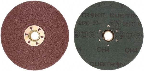3M - 5" Diam 5/8-11 Threaded Hole 60 Grit Fiber Disc - Medium Grade, Ceramic, 12,000 Max RPM, Series 982C - USA Tool & Supply