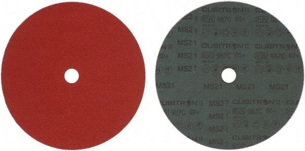3M - 9-1/8" Diam 7/8" Hole 60 Grit Fiber Disc - Medium Grade, Ceramic, 6,600 Max RPM, Series 987C - USA Tool & Supply