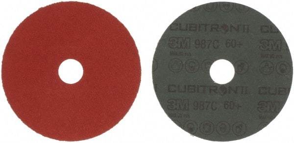 3M - 5" Diam 7/8" Hole 60 Grit Fiber Disc - Medium Grade, Ceramic, 12,000 Max RPM, Series 987C - USA Tool & Supply