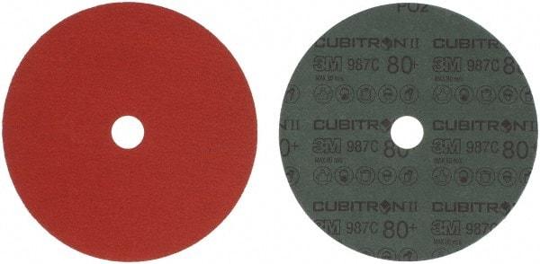 3M - 7" Diam 7/8" Hole 80 Grit Fiber Disc - Medium Grade, Ceramic, 8,600 Max RPM, Series 987C - USA Tool & Supply